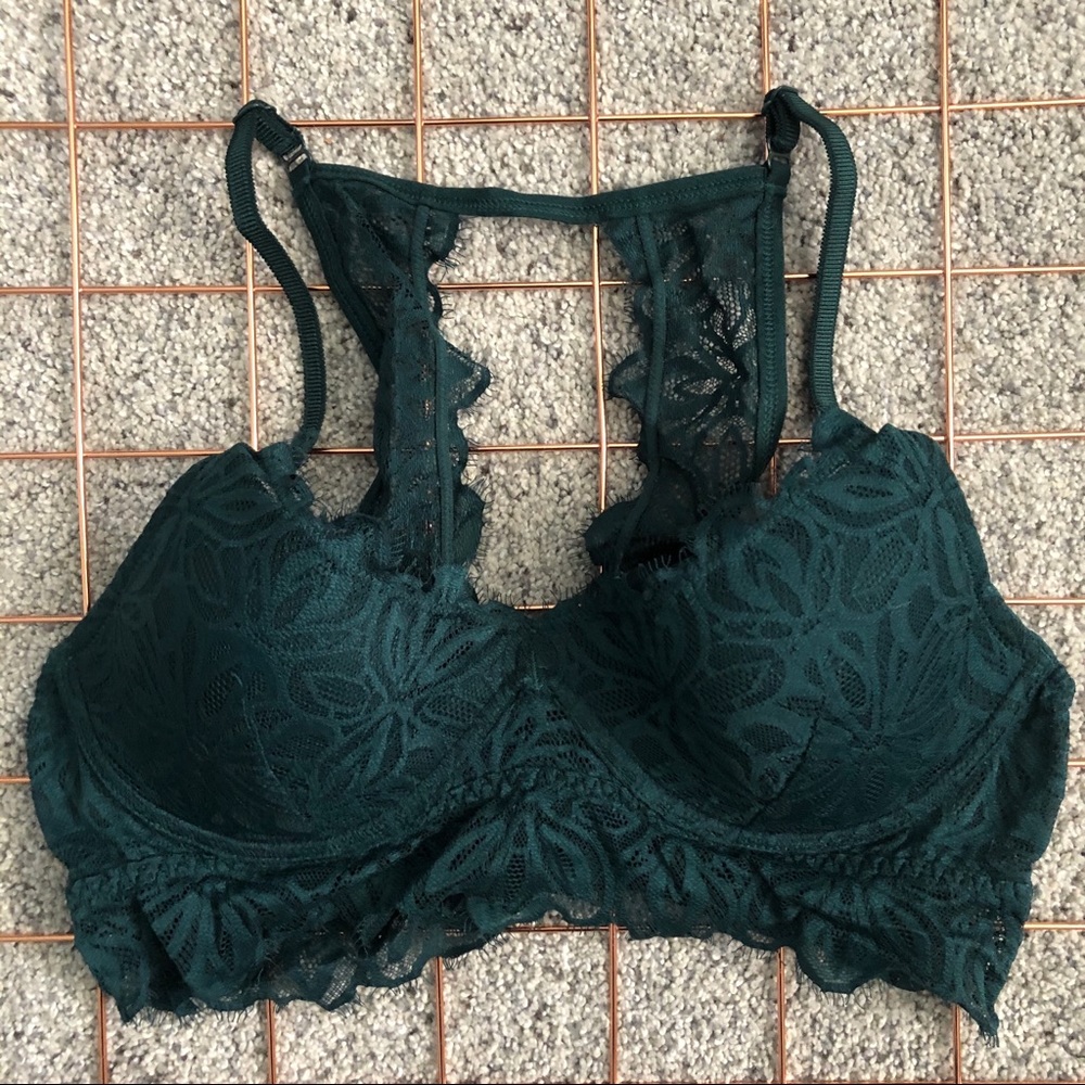 NWOT ⋆ VS PINK | Green Lacy Padded Bralette